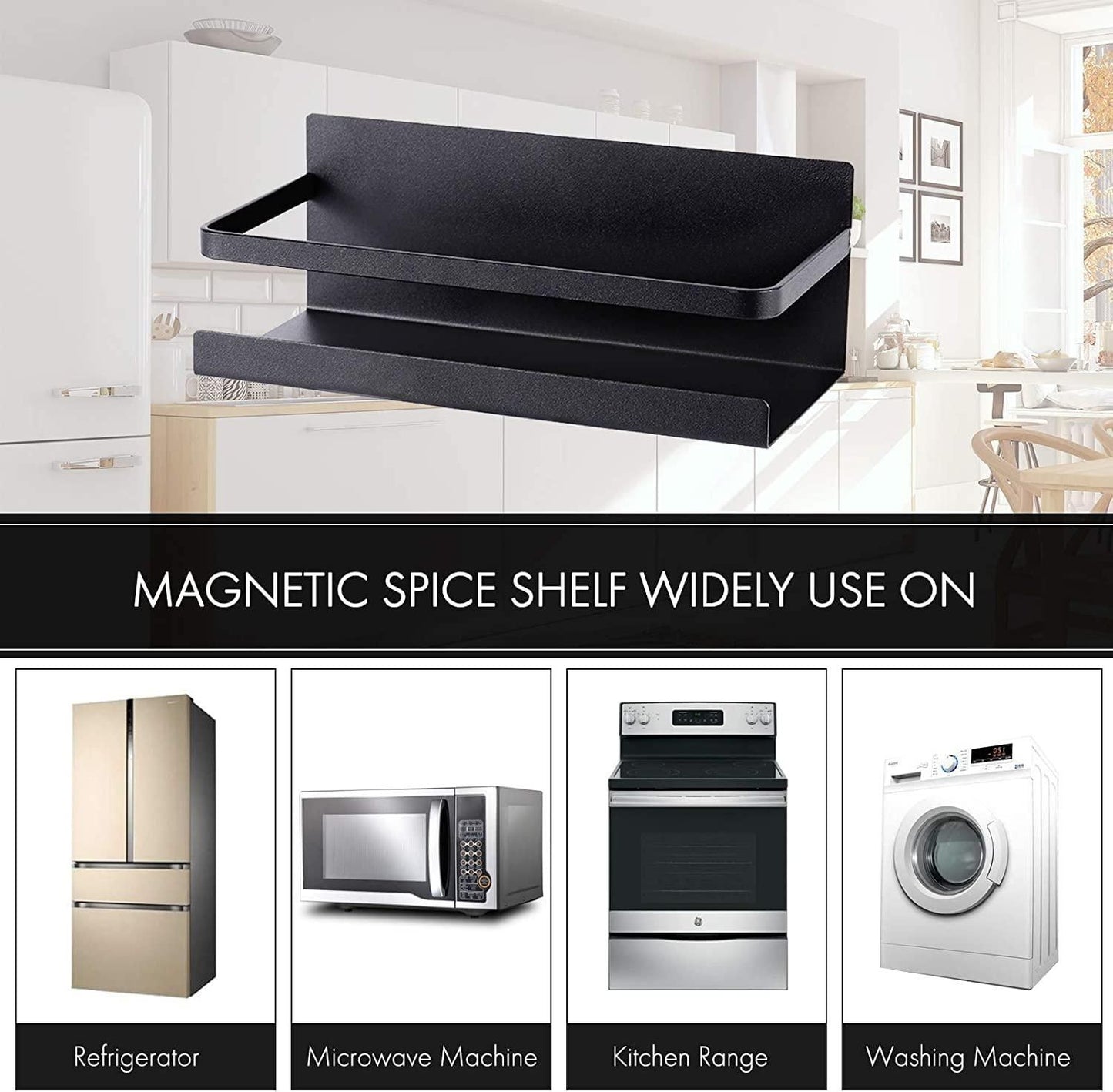 Kitchen Storage Magnetic Corner Shelf Side Rack (Pack of 1)